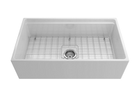 Black Friday Special - Farmhouse Sink with Chopping Board, Grid, Grill, Colander & Waste - 762mm