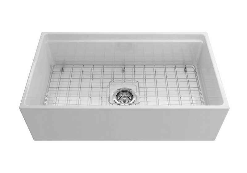 Black Friday Special - Farmhouse Sink with Chopping Board, Grid, Grill, Colander & Waste - 762mm