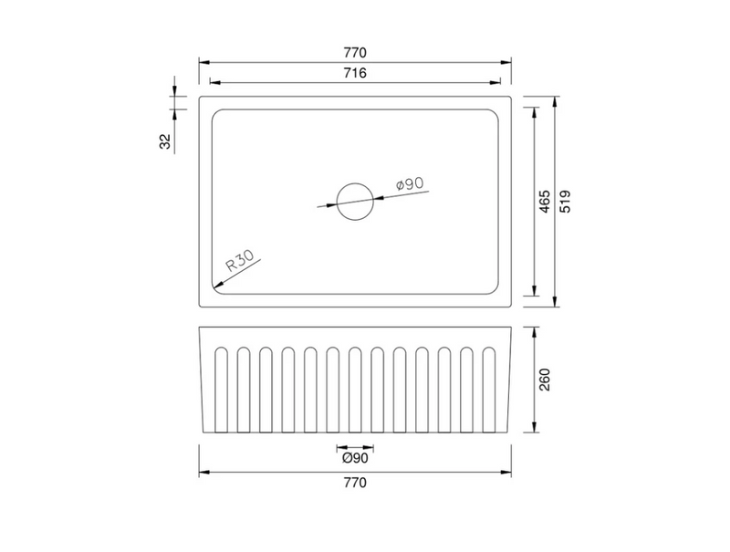 Copper Apron Farmhouse Sink