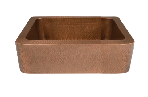 Copper Hammered Farmhouse Sink - 838mm