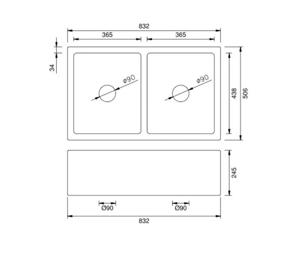 Copper Double Butler Sink