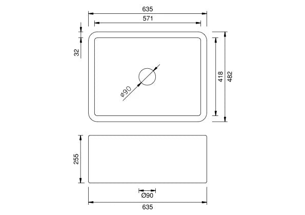 Copper Butler Sink - 635 mm