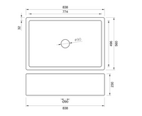 Shiny Copper Belfast Sink - 838 mm