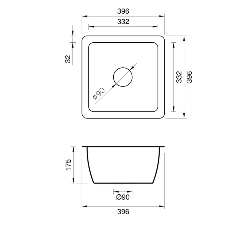 Copper Undermount Sink - Small