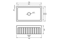 Fluted Belfast Sink - 755 x 450 x 250mm