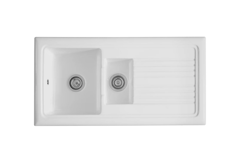 Soho 1.5 - Ceramic Kitchen Sink 1.5 Bowl And Drain Board