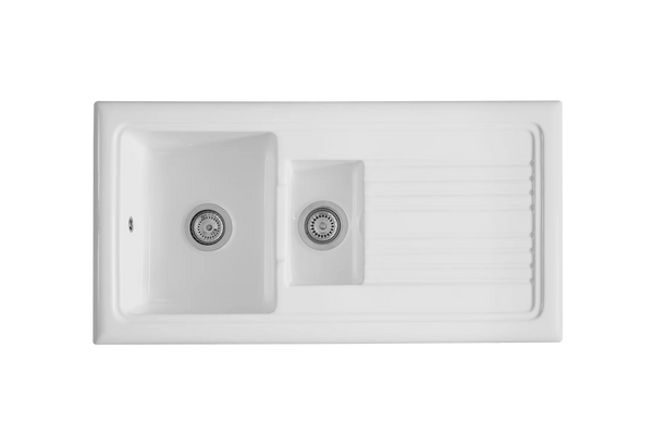 Soho 1.5 - Ceramic Kitchen Sink 1.5 Bowl And Drain Board
