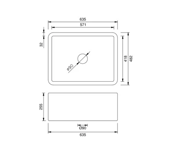 Copper Butler Sink - 635 mm
