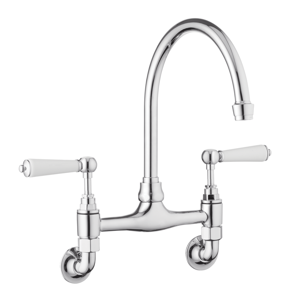 Traditional Kitchen Mixer Wall Mounted Metal Levers Belfast