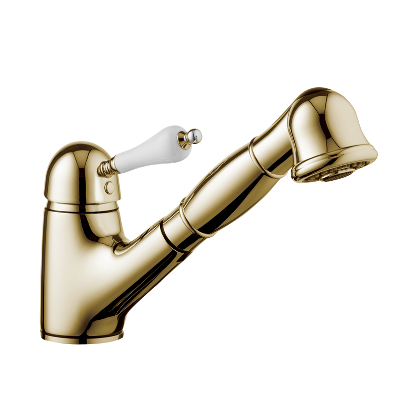 Traditional Kitchen Sink Mixer with Extendable Vegie Sprayer - Metal