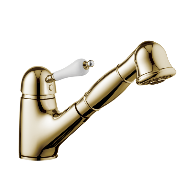 Traditional Kitchen Sink Mixer with Extendable Vegie Sprayer - Metal