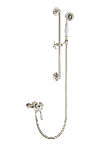 Traditional Shower With Flexible Kit - Porcelain Lever